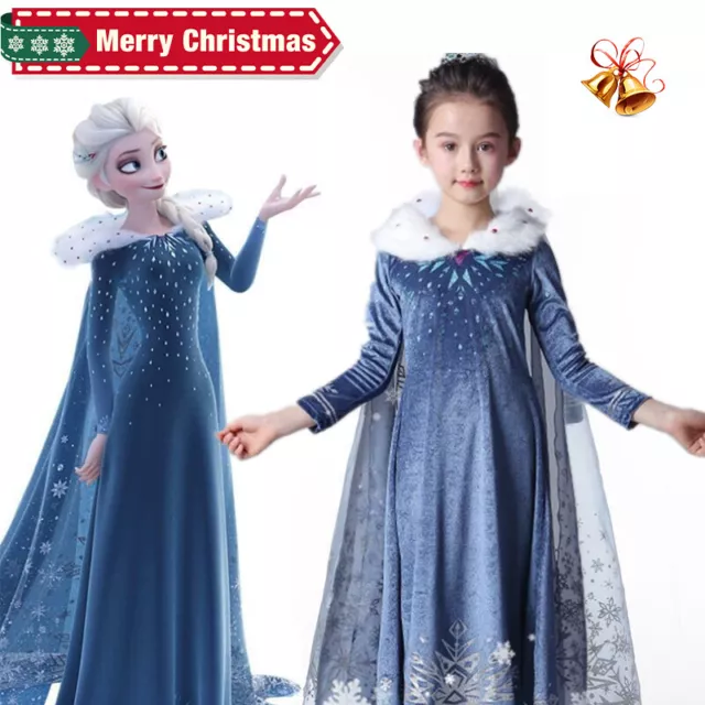 Mädchen Prinzessin Anna Elsa Kostüm Cosplay Party Outfit Kinder Kleid Karneval