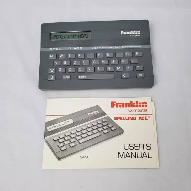 Franklin Computer Spelling Ace SA-98 English Spell Checker Works Vintage 1988