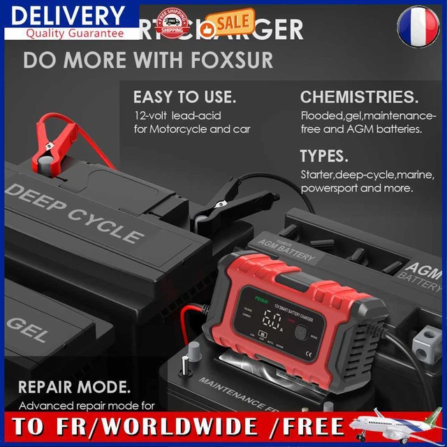 12V 6A Car Battery Starter Automotive Battery Charger For Car Motorcycle (EU)