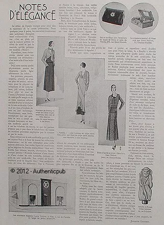 Publicite Notes D'elegance Magasin Louis Vuitton A Nice De 1931 French Advert Ad