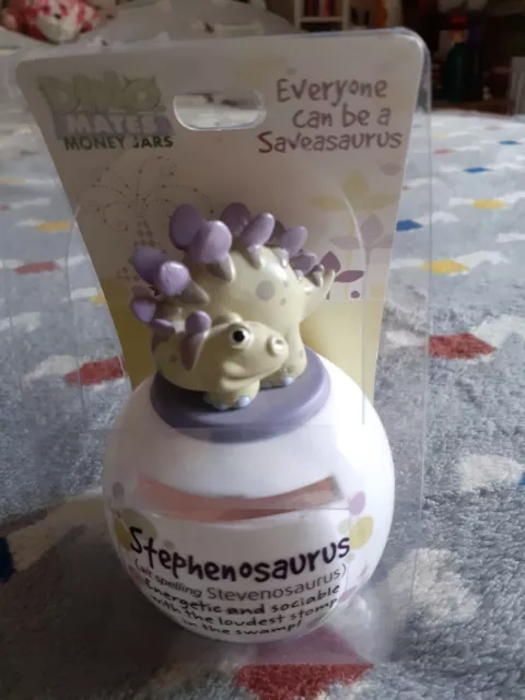 Dino Mates Money Jars - Stephenosaurus, Children's Money Box, BNWT