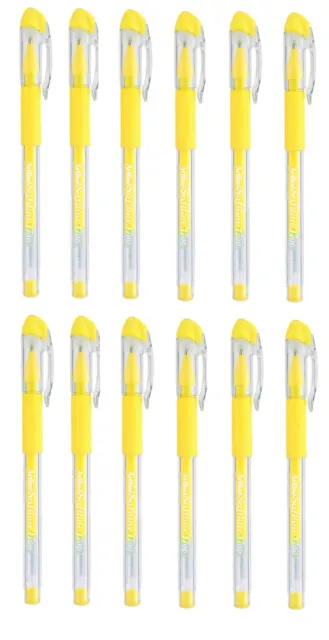 12 X Artline Softline 1700 12 Packs (144 Pens) Fine 0.7mm Pens Yellow