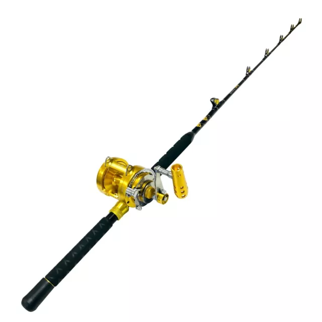 EatMyTackle 30 Wide 2 Speed Reel on a 30-50lb. Blue Marlin Tournament Rod