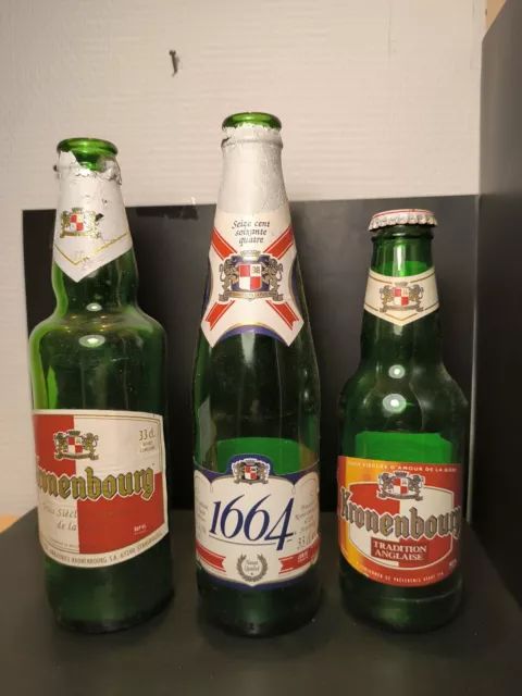 Lot Bouteilles Vintage Bière Kronenbourg 1664