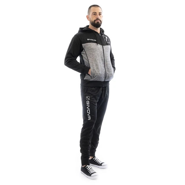 Tuta Uomo Donna Givova Fitness Esercizi Sport Pantalone Giacca Nero S M L XL 2XL