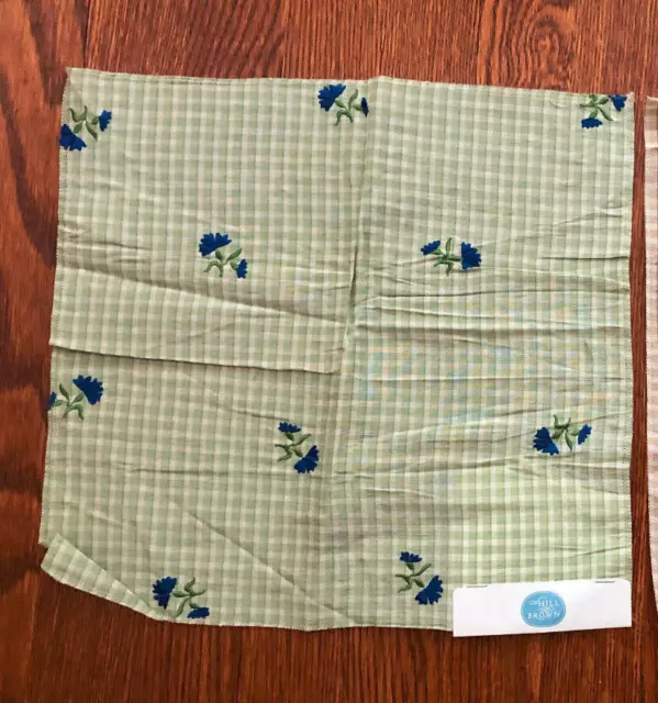 HILL BROWN Tropo Floral in Lettice/Cobalt 12 3/4 x 13 1/4" Fabric Sample