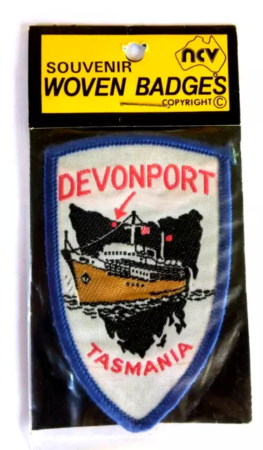 DEVONPORT empress vintage souvenir woven sew on cloth patch badge NCV