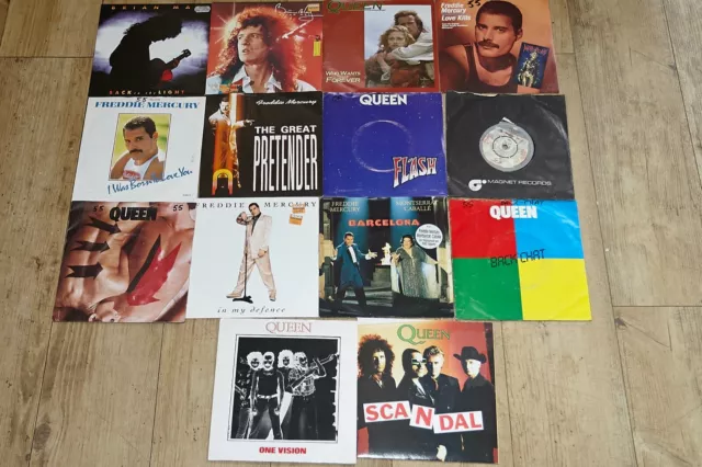 Queen Brian May Freddie Mercury.job Lot 14 X Emi/Parlophone Singles.ex-Nm Vinyl