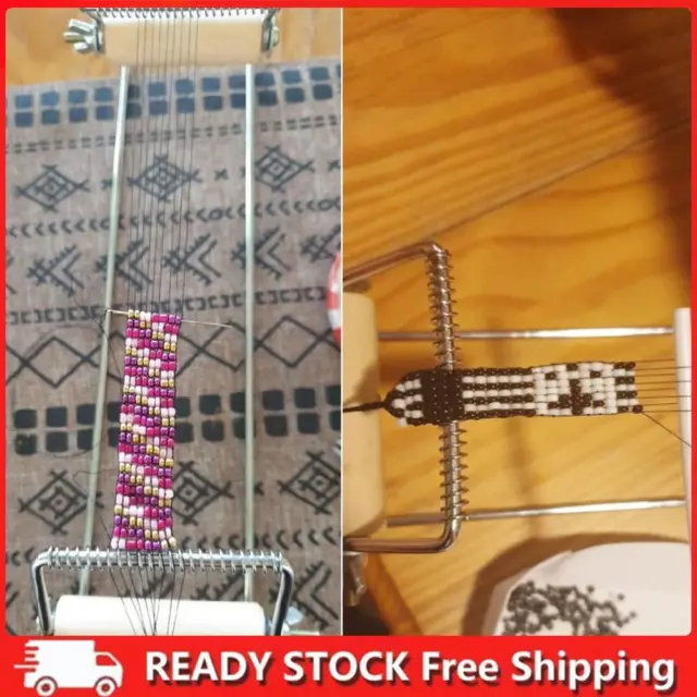 DIY Wood Weaving Beading Loom Kit Bracelet Jewelry Handmade Knitting Tool AU