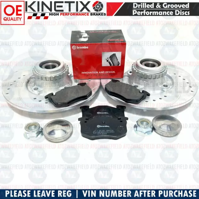 FOR RENAULT CLIO 1.8 16v REAR PERFORMANCE BRAKE DISCS BREMBO PADS + ABS BEARINGS