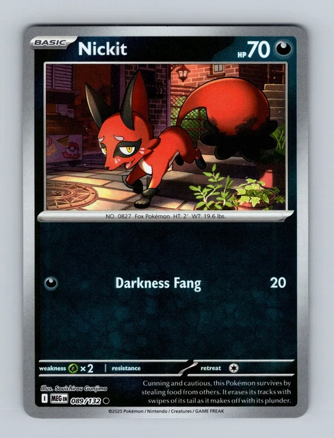 POKEMON TCG - Mega Evolution (MEG EN) Nickit - #089/132 - Reverse Holo ...