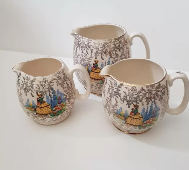 vintage Sadler Crinoline Lady milk jugs