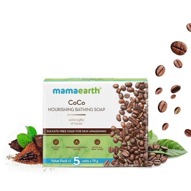 Mamaearth CoCo Sapone da bagno nutriente con caffè e cacao 5x75gm