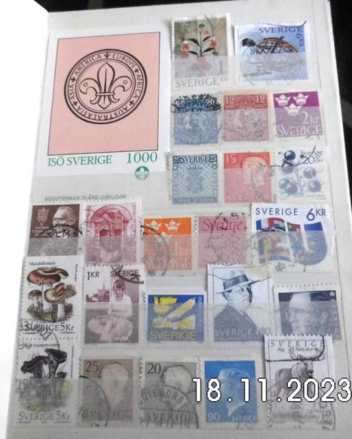 Briefmarken Album  mit über 300 Marken aus Schweden Sverige