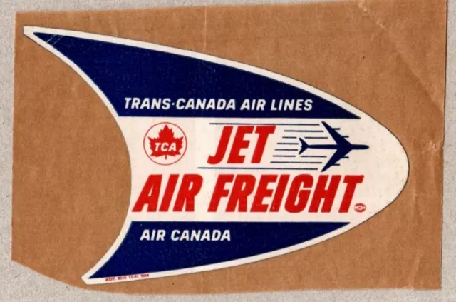 Trans-Canada Air Lines - Tca Jet Air Freight Airline Luggage Label - Scarce