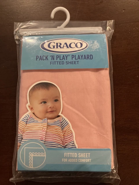 Graco Pack N Play Playard Fitted Sheet New Pink 39” X 27” Baby Crib Nursery