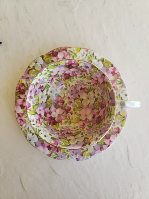 Vintage Royal Standard England Virginia Stock Floral Chintz Cup & Saucer; Teacup