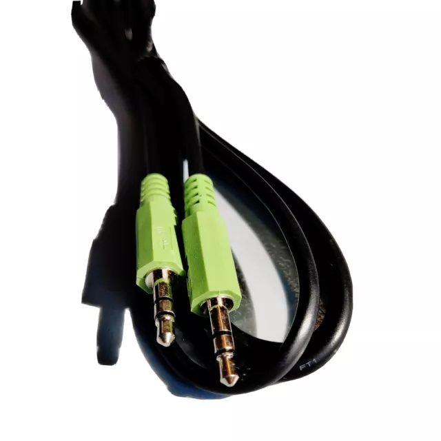 2 Câbles Audio Raccordement Jack 3.5 mm Mâle/mâle AUX black stéréo 1,8M