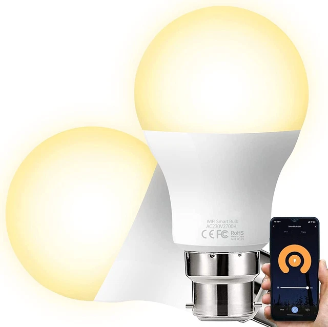 Alexa Glühbirnen WiFi intelligente Glühbirne Bajonett, 10 W 900LM (90W gleichwertig) dimmbar