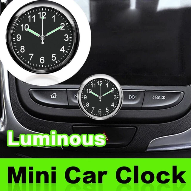 Orologio Da Cruscotto Auto Luminoso - Mini Orologio Al Quarzo, 4 Cm, Con Clip Per Bocchetta, Nero