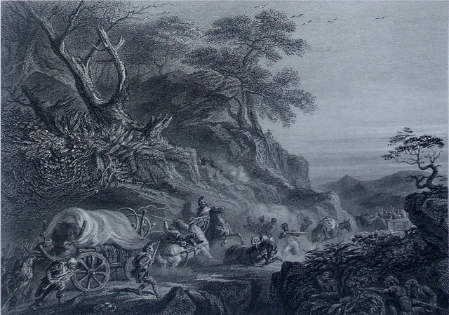 Napoleon I's Troops Under Attack by the SPANIARDS (SIERRA-MORENA)