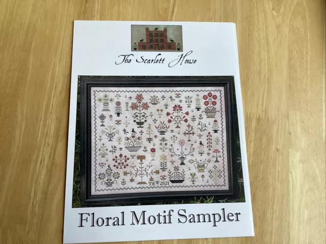 Floral Motif Sampler 285x217st. Cross Stitch Chart By The Scarlett House