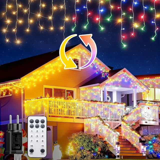 Luci Di Natale Esterno 50m 500 LED RGB - Catena Luminosa Con Telecomando, 12 Modalità, Timer E IP44 Impermeabile