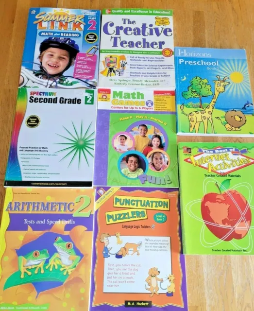 Huge lot Homeschool Books Pre-K thru 3rd grade Teachers Students Workbooks K-3