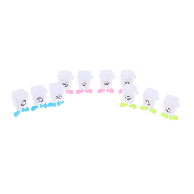 10 Pcs Teeth Shape Milk Teeth Storage Case Baby Teeth Box Organizer Holder R-m'