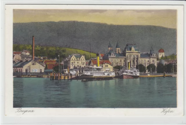 AK Bregenz, Hafen, um 1920