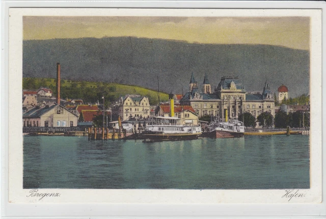 AK Bregenz, Hafen, um 1920