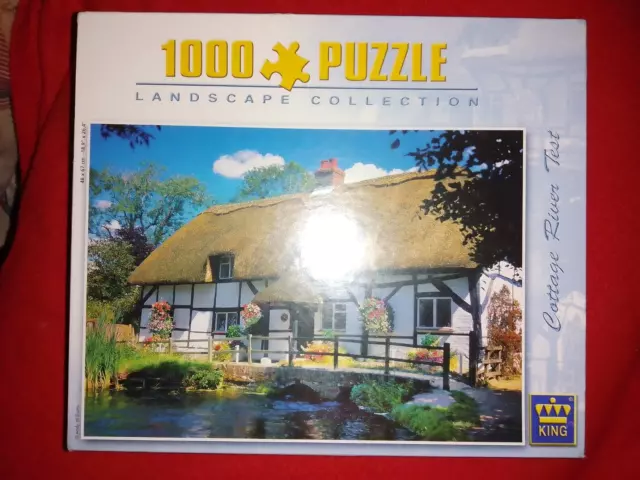 NEW & SEALED. King. COTTAGE BY THE RIVER TEST. 1000 Piece Jigsaw Puzzle.