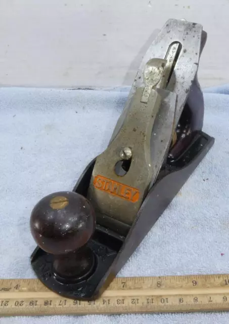 Vintage Stanley Bailey No 14 Plane Smooth Bottom Woodworking Tool USA !!