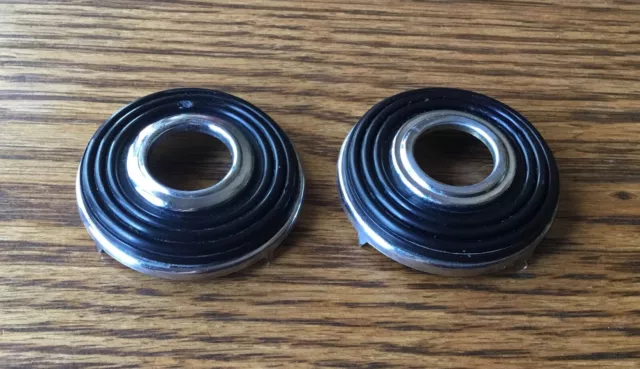 1940s 1950s Mopar HANDLE ESCUTCHEONS vtg interior trim