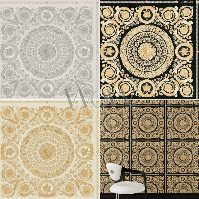 VERSACE IV HERITAGE Panel Metallic Wallpaper Gold Cream Silver £77.99