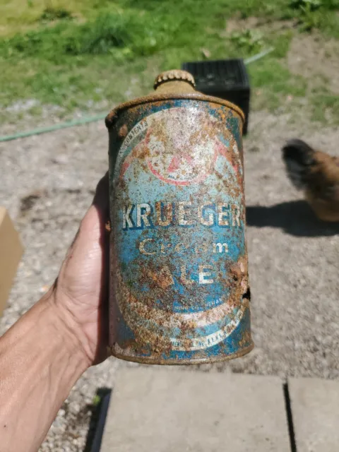 Krueger Cream Ale IRTP 32oz Quart Cone Top Beer Can EMPTY CAN
