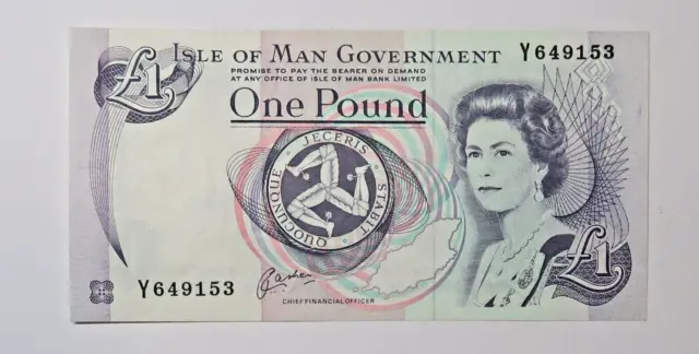 Isle Of Man : One Pound Banknote. J.a. Casen.