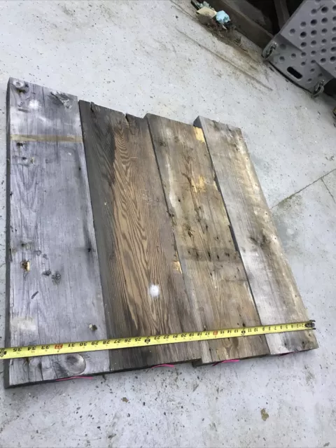 4 2x10x30” Weathered Barn Wood Reclaimed Board Planks table top pine rustic slab