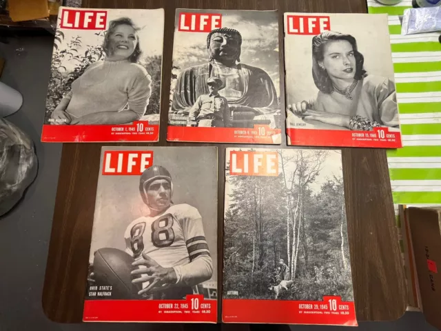 1945 Life Magazine Complete Month Of October 1, 8, 15, 22, 29