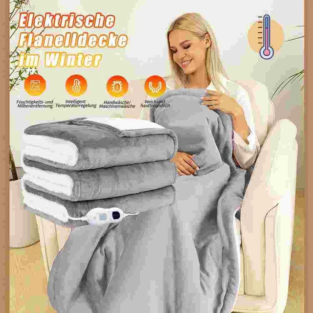 Elektrische Heizdecke Wärmedecke Kuscheldecke Wärmeunterbett Timer 150*127cm