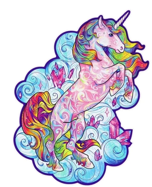 NEW Unidragon Inspiring Unicorn Figured Wooden Puzzles 101 pcs 7 x 9.5" Sz Small