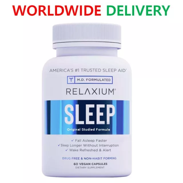 Suplemento Relajium Ayuda Natural Para Dormir Sin Hábito Para Dormir Más Tiempo 60 Cápsulas