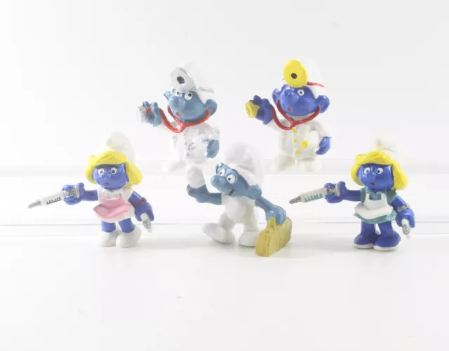 Smurf i Puffi === 5 X Medico Infermiera Helper First Soccorso Smurfs