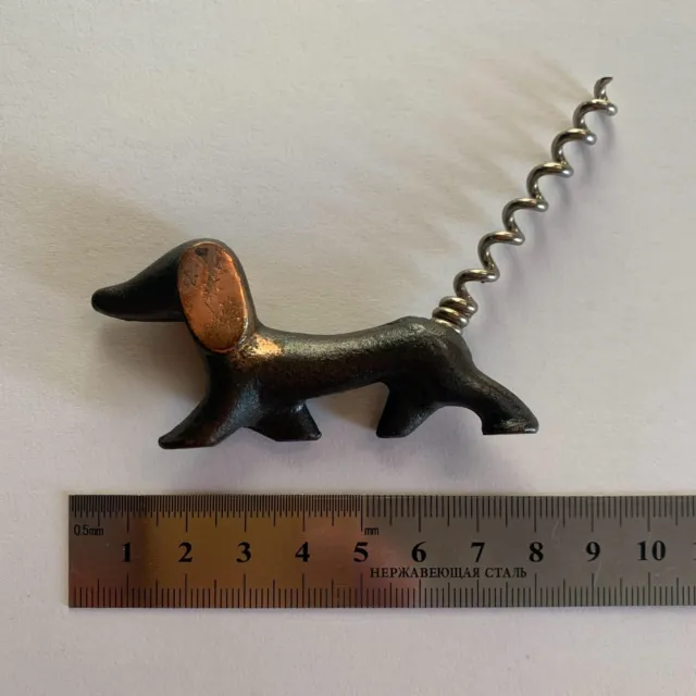 Vintage Dachshund Corkscrew Opener Bottle Dog Ussr Soviet Figurine 70's