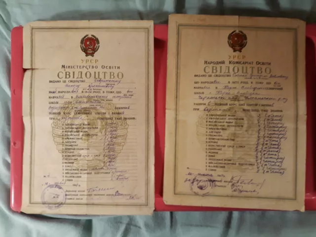 Soviet Russian 2 Documents ID  1948-49 (A0)