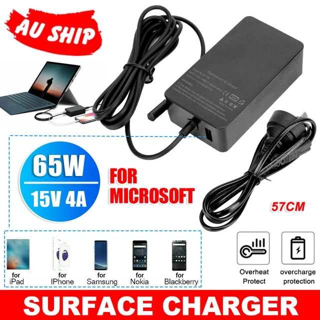 65W Surface Charger AC Power Adapter For Microsoft Surface GO Pro 3/4/5/6/7/X/8