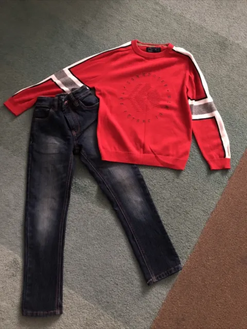 Jeans Next e maglione rosso Next età 6
