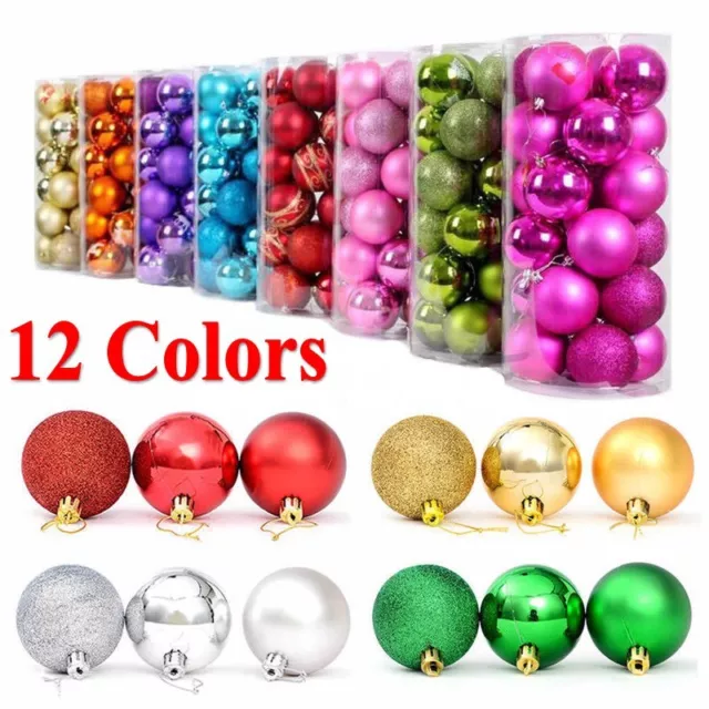 30/40/60/80MM Christmas Xmas Tree Ball Bauble Hanging Party Ornament Decor  CA