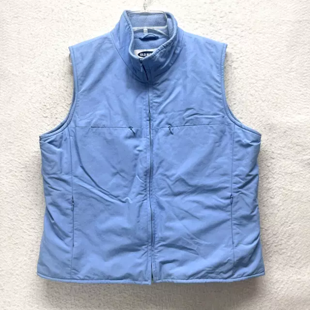 Vintage Old Navy Softshell Vest Women’s Size L - Light Blue Nylon Fleece Lining