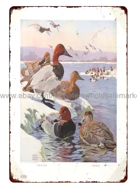 cheap artwork 1917 Hunting art Dupont Redhead Duck ammo hunting metal tin sign